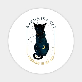 Karma Is A Cat Purring In My Lap Cat Lovers Moon Crescent Magnet